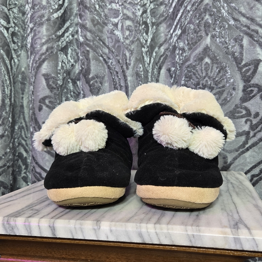 Cozy Black and Cream Slippers